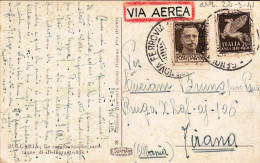 1941-cartolina Per Via Aerea Da Genova A Tirana (Albania) Del 22 Marzo - Marcophilie