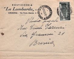 1950-lettera Diretta A Brescia Affrancata L.20 Unesco Isolato - 1946-60: Marcophilie