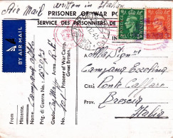 1945-Gran Bretagna Cartolina Via Aerea Affr. Prigionieri Di Guerra Diretta A Pon - Oorlog 1939-45
