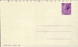 1955-biglietto Postale Nuovo L.25 Siracusana Viola Su Grigio - 1946-60: Marcophilie