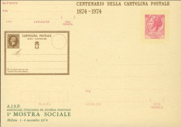 1974-cartolina Postale L.40 Nuova Con Testo A Stampa Celebrativo Della Prima Mos - Stamped Stationery