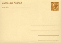 1966-cartolina Postale Nuova L.30 Siracusana Bruno Giallo, Cat.Filagrano Euro 35 - Ganzsachen