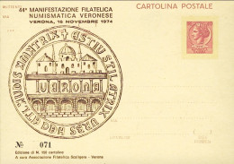 1974-cartolina Postale L.40 Siracusana Con Testo Per La 44 Manifestazione Filate - Postwaardestukken