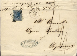 1875-lettera Con Testo Affrancata 20c.tiratura Di Londra,annullo A Punti C2 Dell - Marcophilie