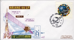 1998-France Francia Space Cover Dal Cosmodromo Di Kourou (Guyana Francese) Lance - Brieven En Documenten