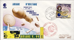 1997-Gabon Space Cover Dal Cosmodromo Di Kourou (Guyana Francese) Tracking Arian - Gabon