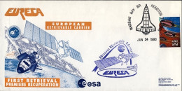 1993-Space Cover U.S.A. Dal Cosmodromo Di Kourou (Guyana Francese) Eureka (Europ - 1991-00: Storia Postale