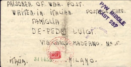 1943-Lettera Da Prigioniero Di Guerra Del Campo N.310 P/W Middle East 257 - Marcophilia