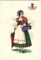 1925-donna In Costume Della Regione Lombardia Disegnatore Carini - Femmes