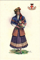 1925-donna In Costume Della Regione Liguria Disegnatore Carini - Femmes