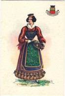 1925-donna In Costume Della Regione Campania Disegnatore Carini - Femmes