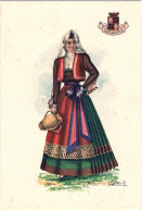 1925-donna In Costume Della Regione Sardegna Disegnatore Carini - Femmes