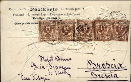 1904-Buona Pasqua, Cartolina A Rilievo "bambini In Mongolfiera"affrancata Con Ci - Pâques