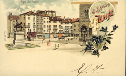 1899-Un Saluto Da Udine Piazza Vittorio Emanuele, Cartolina Tipo Gruss Viaggiata - Udine