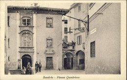 1917-Sondrio Piazza Quadrivio, Con Bolli Di Censura Militare - Sondrio