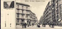 1912-"Napoli-Via Roma-monumento A G.Poerio" Cartolina Con Appendice Memorandum - Napoli (Napels)