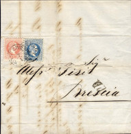 1873-Autriche Osterreich Austria Lettera Affr. Con 5k.+10k.Francesco Giuseppe St - Other & Unclassified