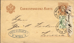 1878-Autriche Osterreich Austria Cartolina Postale 2k. Con Affrancatura Aggiunta - Sonstige & Ohne Zuordnung