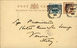 1900-Gran Bretagna Cartolina Postale Affrancata 2 Valori Vittoria Diretta In Ita - Interi Postali