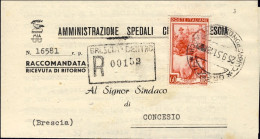 1951-piego Ospedaliero Raccomandato Affrancato L.60 Italia Al Lavoro Isolato - 1946-60: Marcophilie