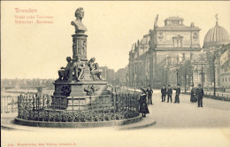 1904-Germania Dresden Bruhlsche Terrasse Rietschel Denkmal - Autres & Non Classés
