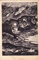 1933-cartolina Illustrata Il Medico Italiano In Guerra E In Pace "in Trincea Qua - Patriotic