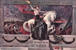 1905-cartolina Patriottica Non Spedita "nel Primo Centenario Della Nascita Di Ma - Patriottisch