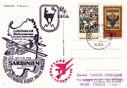 1981- Cartolina Illustrata Firenze Il Bargello Con Bollo Della Duutche Luftwaffe - Covers & Documents