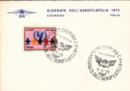 1972-cartolina Ufficiale Giornata Dell'aerofilatelia1972 Cremona 5 Marzo - Airmail