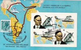 1977-foglietto Commemorativo 50^ Anniversario Della Trasvolata Atlantica Emesso  - 1971-80: Poststempel