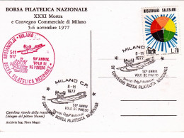 1977-cartolina Emessa Dalla Borsa Filatelica Nazionale Di Milano Per Il 50^ Anni - Poste Aérienne