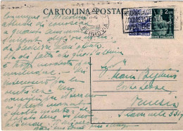 1948-cartolina Postale L.2 Grigio Democratica Senza Stemma Sabaudo Con Affrancat - 1946-60: Marcophilia