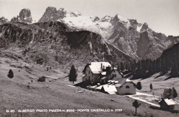 1953-Bolzano Albergo Prato Piazza E Monte Cristallo, Cartolina Viaggiata - Bolzano (Bozen)