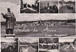1957-Saluti Da Arona Lago Maggiore, Cartolina Viaggiata - Novara