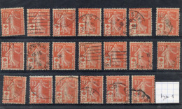 France Type Semeuse Voir Type 20 Timbres - 1906-38 Säerin, Untergrund Glatt