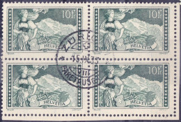 Schweiz Suisse 1930: Jungfrau (10 Fr) Zu 179 Mi 228 Yv 245 Im Block Mit Stempel ZÜRICH 15.IX.33 (Zumstein CHF 300.00) - Gebruikt