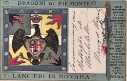 1901-Dragoni Di Piemonte Lancieri Di Novara, Cartolina Viaggiata - Patriottisch