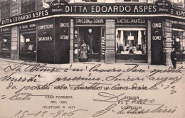 1901-Milano Piazza Duomo Angolo Via Orefici Ditta Edoardo Aspes, Cartolina Viagg - Milano