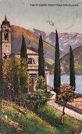1915-Lago Di Lugano Antica Chiesa Della Caravina, Con Raro Annullo Di Porlezza U - Como