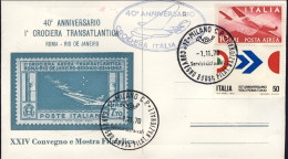 1970-viaggiato 40^ Anniversario I Crociera Transatlantica Con Bel Foglietto Erin - 1961-70: Marcophilia