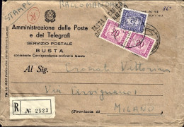 1953-busta Raccomandata Di Servizio Postale Dall'ufficio Mobile Postale 36^ Giro - 1946-60: Marcophilia