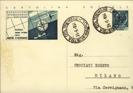 1954-cartolina Postale L.20 Fiera Mostra D'oltrenare A Napoli E Timbro Della Fie - Postwaardestukken