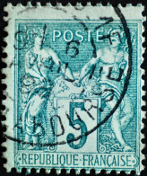 -Sage    Obl   :  BUREAUX De QUARTIER De PARIS.  PL DE LA BOURSE . - 1876-1898 Sage (Type II)