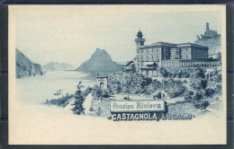11434 Lugano - Castagnola - Pension Riviera Col Giardino - Bella Cartolina Publicitaria - Other & Unclassified