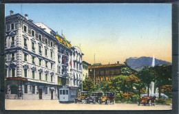 11406 Lugano - Giardino Publico - Tram Per Cassarate - Vecchie Automobili Stazionate - Banca Popolare - Sonstige & Ohne Zuordnung