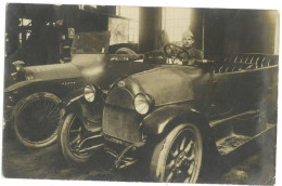 Carte Photo Ancienne - FIAT 501 Torpedo Et Le Chauffeur Militaire - Peugeot Type 139 Torpédo - Voitures De Tourisme