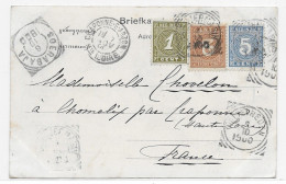 Ned. Ind. 1900, Cijferfrankering Op Kaart Naar Frankrijk (SN 3105) - Netherlands Indies