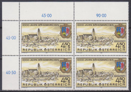 1985 , Mi 1812 ** (1) - 4 Er Block Postfrisch - 1000 Jahre Böheimkirchen - Unused Stamps