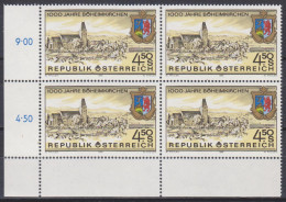 1985 , Mi 1812 ** (2) - 4 Er Block Postfrisch - 1000 Jahre Böheimkirchen - Unused Stamps