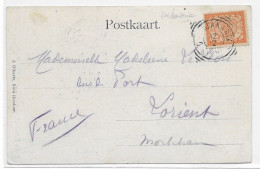 Ned. Ind. 1908, NVPH 44 Op Kaart Naar Frankrijk (SN 3108) - Indes Néerlandaises